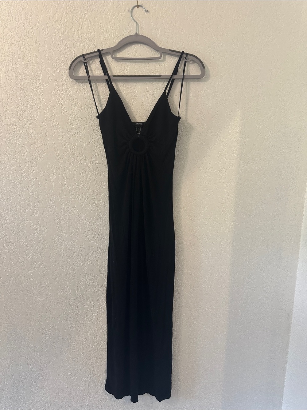 Forever 21 Black Maxi Dress with Ring Detail